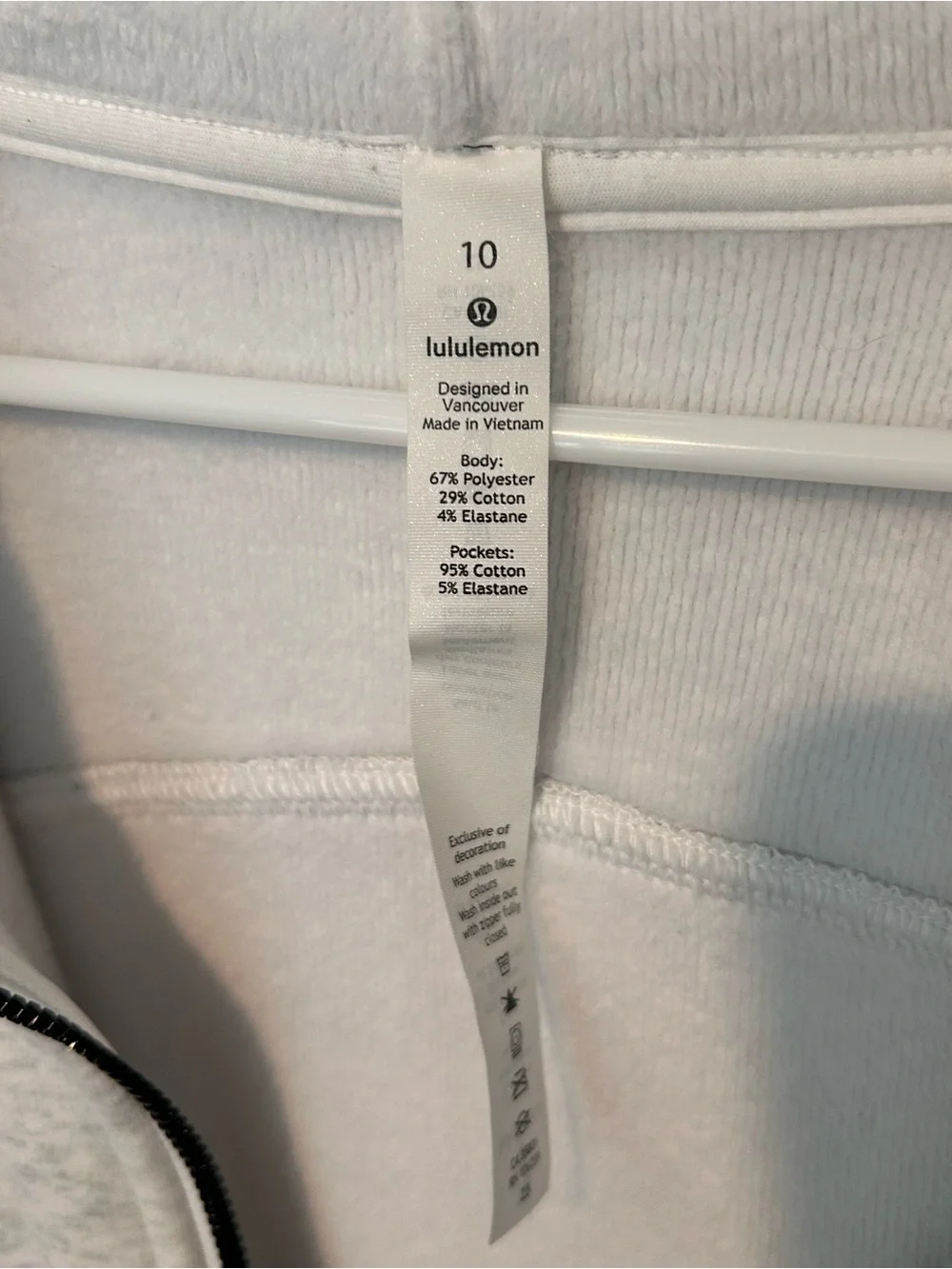Lululemon Scuba Size 10 Full Zip Light Gray Hoodie Sweatshirt Warm